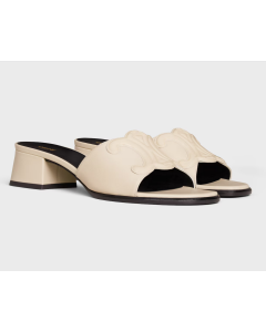 รองเท้าเปิดส้น CELINE CLEMENCE หนังแกะและหนังแก้วจากหนังลูกวัว-สีมิลค์-36.5